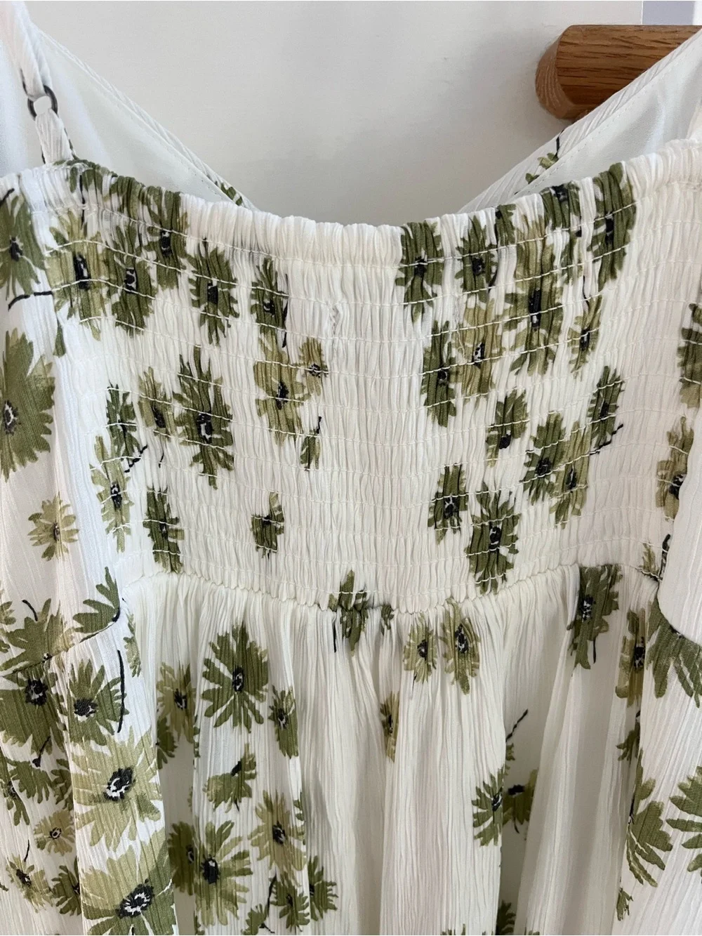 Abercrombie White Green Floral Maxi Dress SMALL TALL